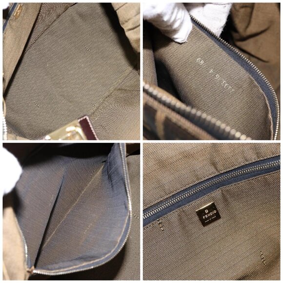 FENDI Zucca Canvas Vanity Pouch Black Brown Auth 139093 - Picture 15 of 16